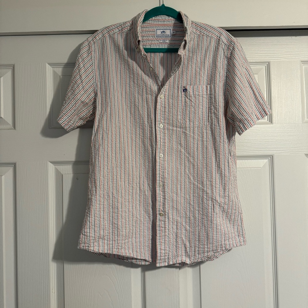 Men’s Southern Tide sear sucker button down